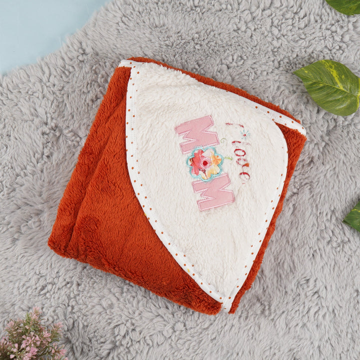 LITTLE STAR WRAPING SHEET CAP EMB FUR I LOVE MOM BROWN