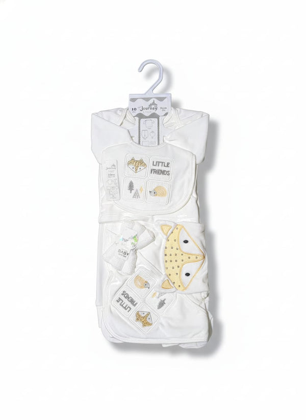 Little Star Newborn Baby 10Pcs Warm Gift Set White & Grey