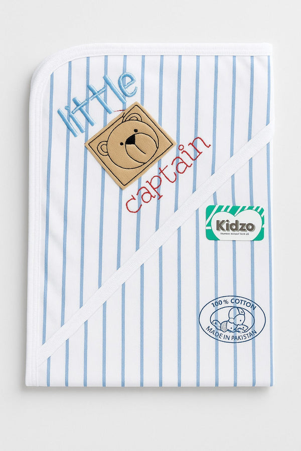 Little Star Baby Wrapping Sheet Lines Blue