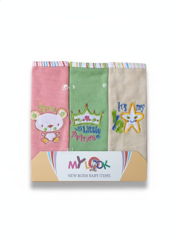 Little Star Baby 3Pcs Face Towels Multicolor