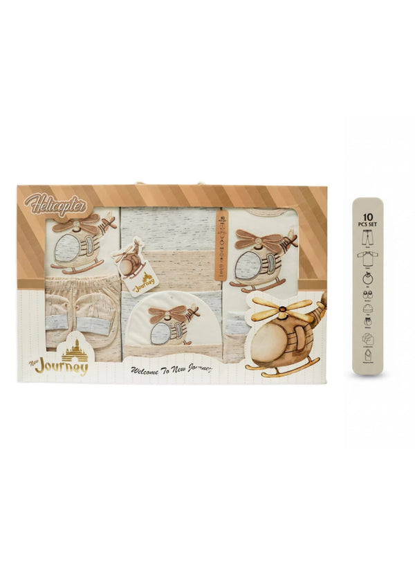 Little Star Newborn Baby 10Pcs Gift Set Brown