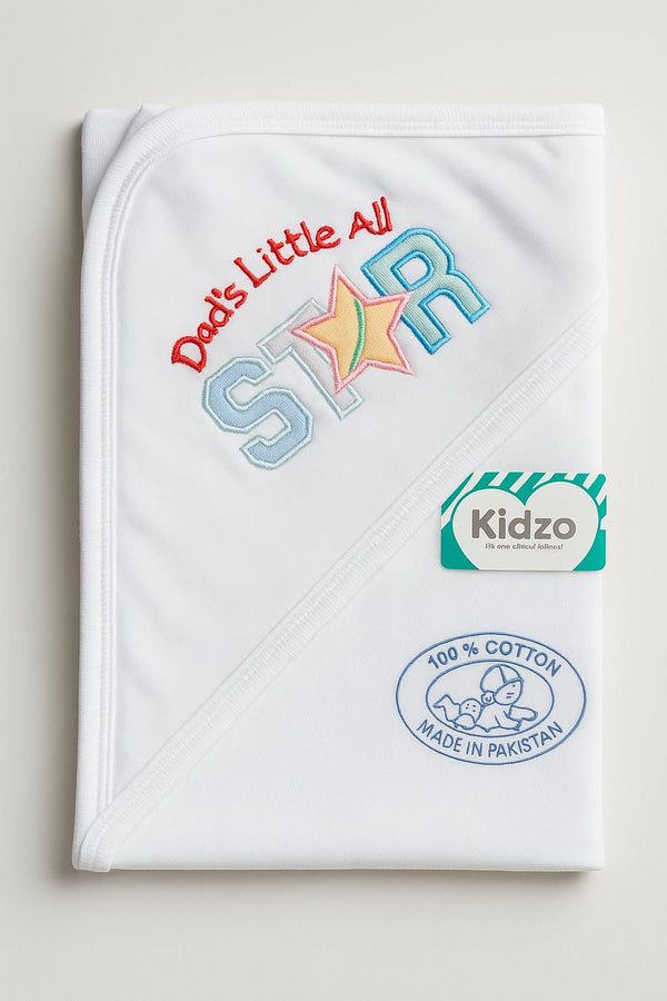 Little Star Baby Emb Wrapping Sheet Star White