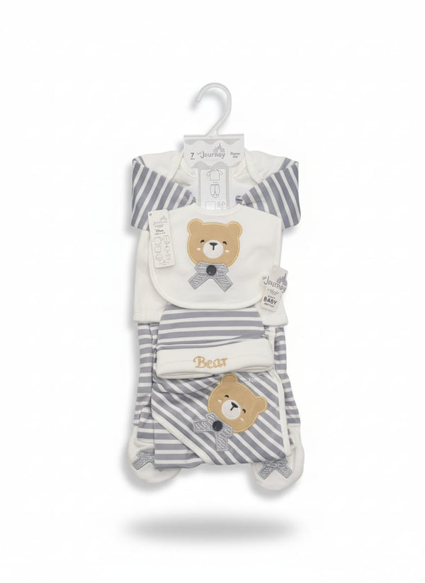 Little Star Newborn Baby 7Pcs Warm Gift Set Bear Grey