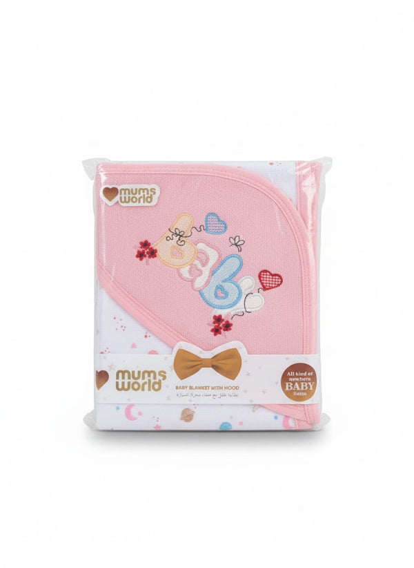 Little Star Baby Hooded Wrapping Sheet Pink