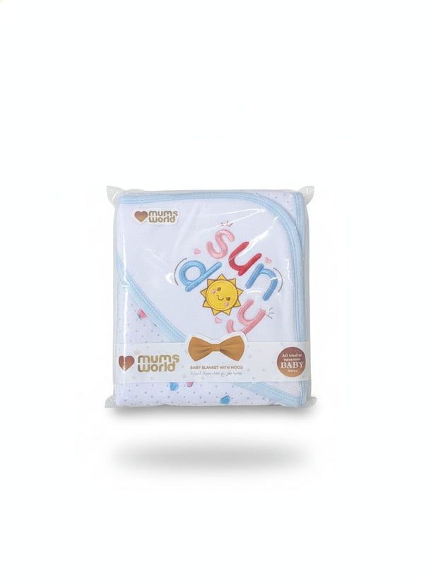 Little Star Baby Hooded Wrapping Sheet Sunny Day Blue