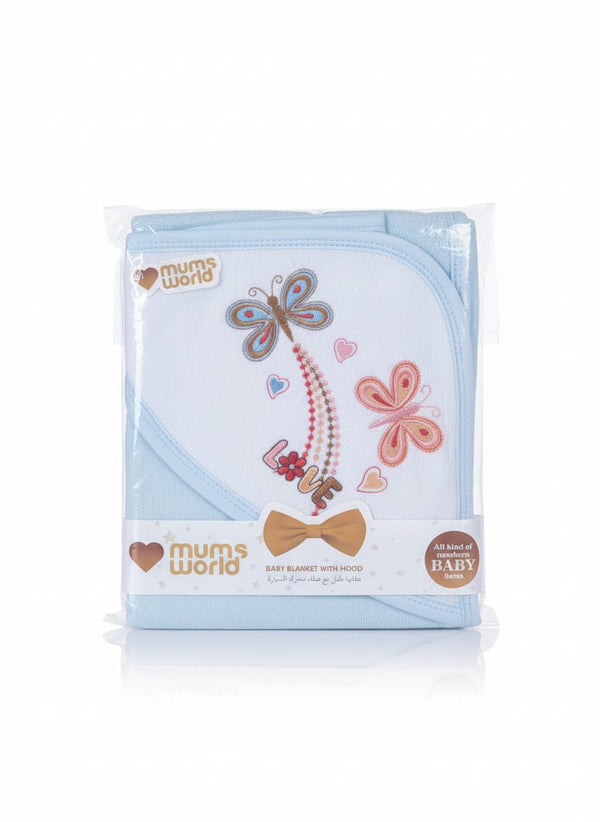 Little Star Baby Hooded Wrapping Sheet Love Blue