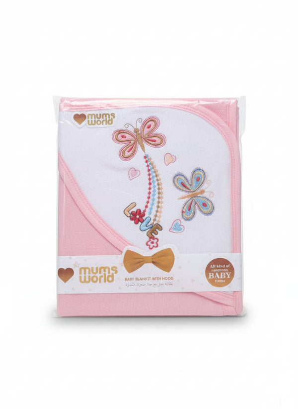 Little Star Baby Hooded Wrapping Sheet Love Pink