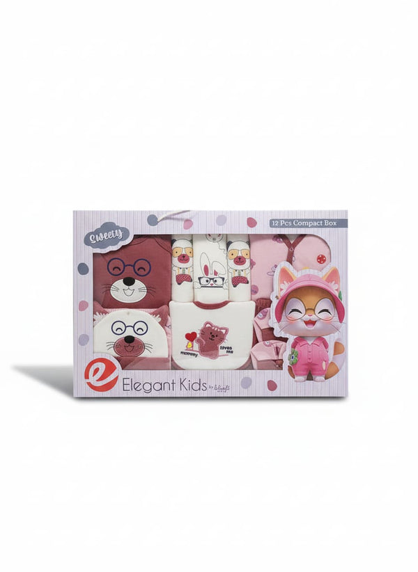 Little Star Newborn Baby 12Pcs Gift Set Bear Pink