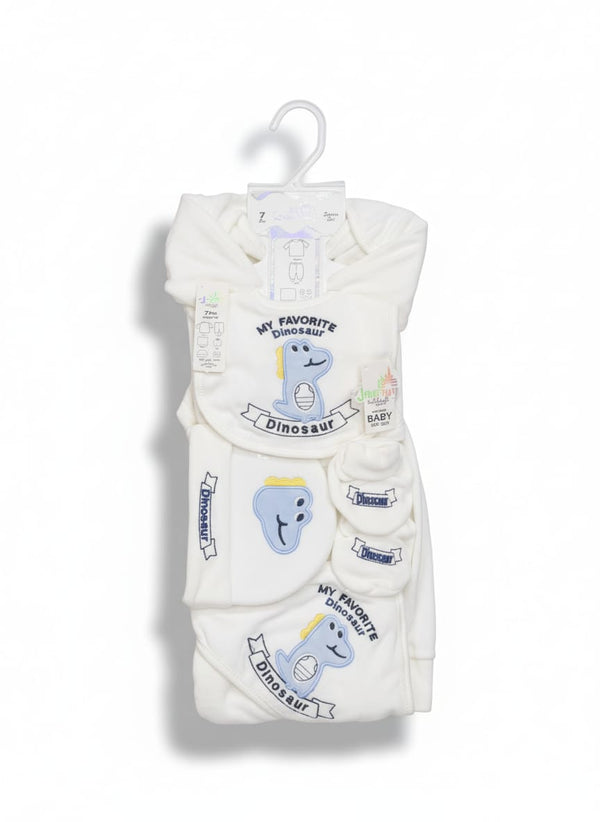 Little Star Newborn Baby 7Pcs Warm Gift Set Dino Blue