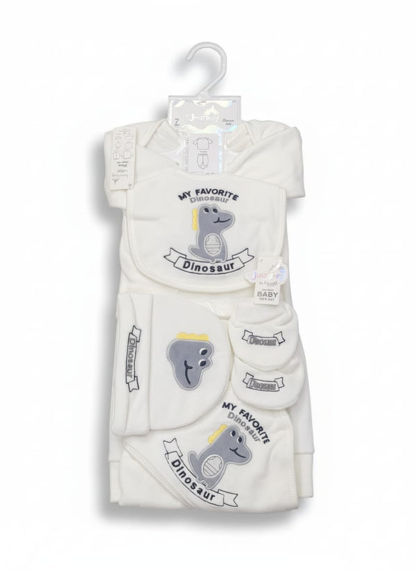 Little Star Newborn Baby 7Pcs Warm Gift Set Dino Grey