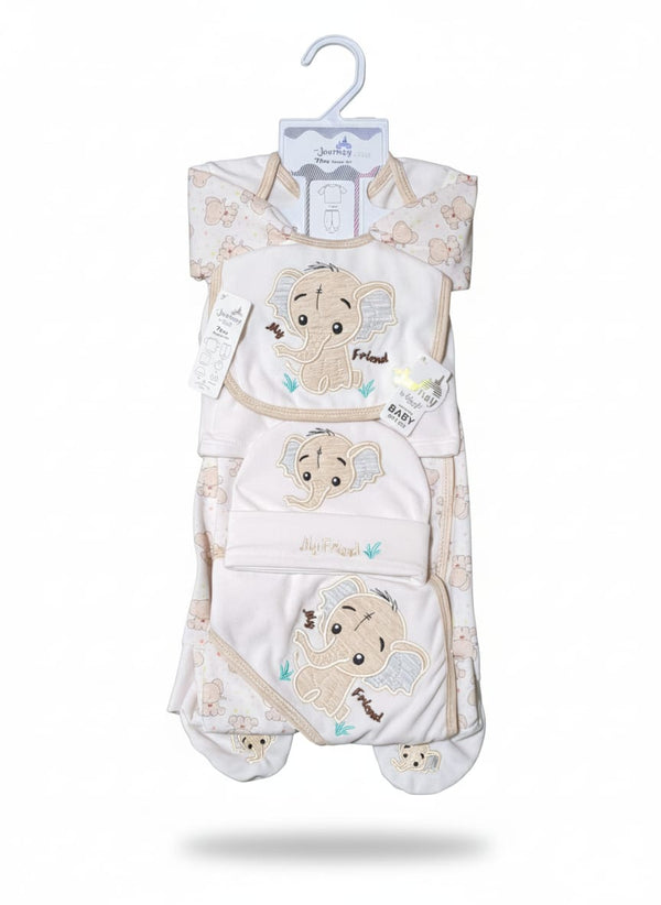 Little Star Newborn Baby 7Pcs Warm Gift Set Elephnat Beige