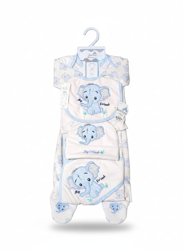 Little Star Newborn Baby 7Pcs Warm Gift Set Elephnat Blue