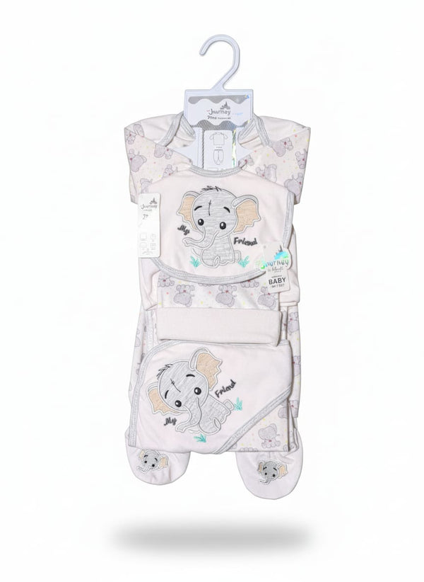 Little Star Newborn Baby 7Pcs Warm Gift Set Elephnat Grey