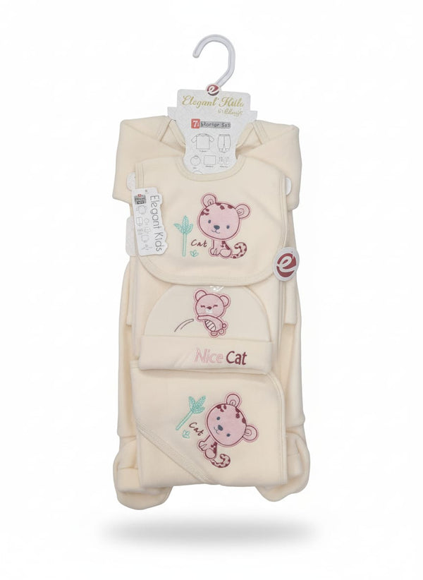 Little Star Newborn Baby 7Pcs Warm Gift Set Kitty Beige
