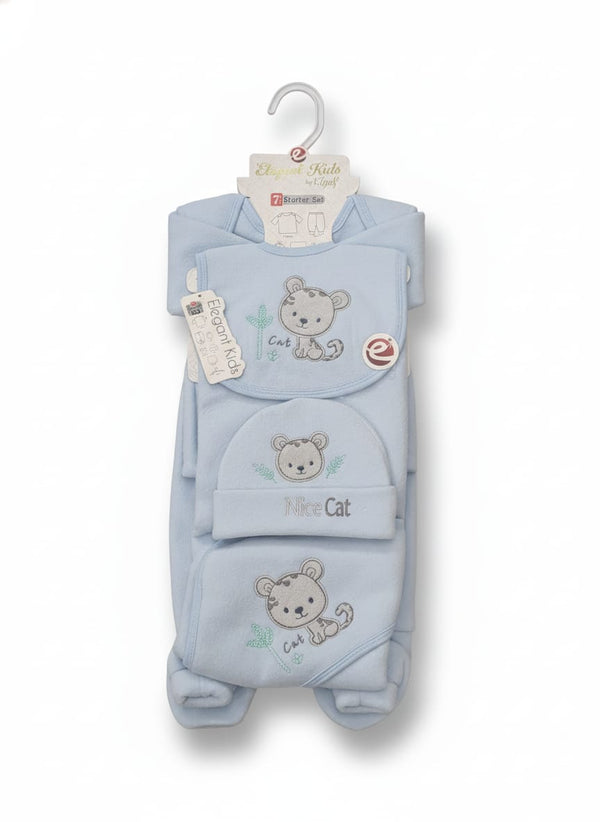 Little Star Newborn Baby 7Pcs Warm Gift Set Kitty Blue