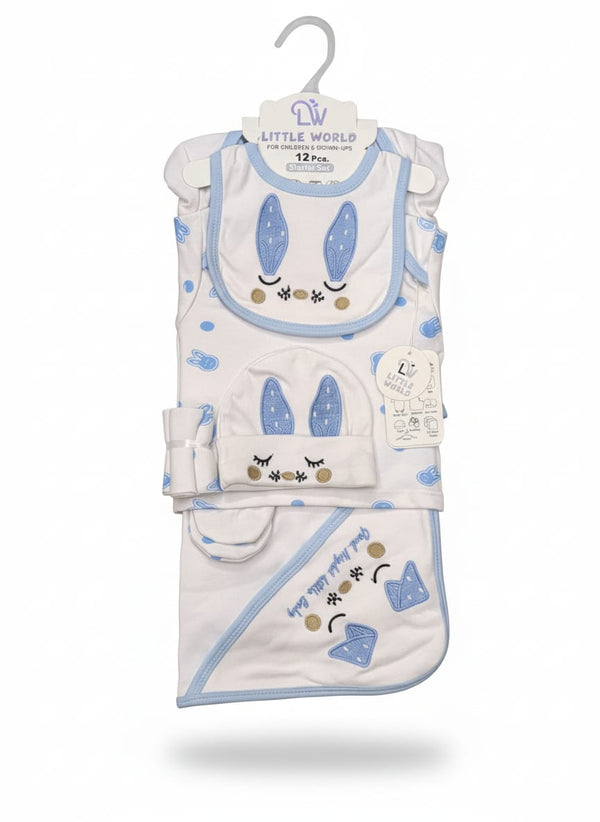 Little Star Newborn Baby 12Pcs Warm Gift Set Bunny Blue