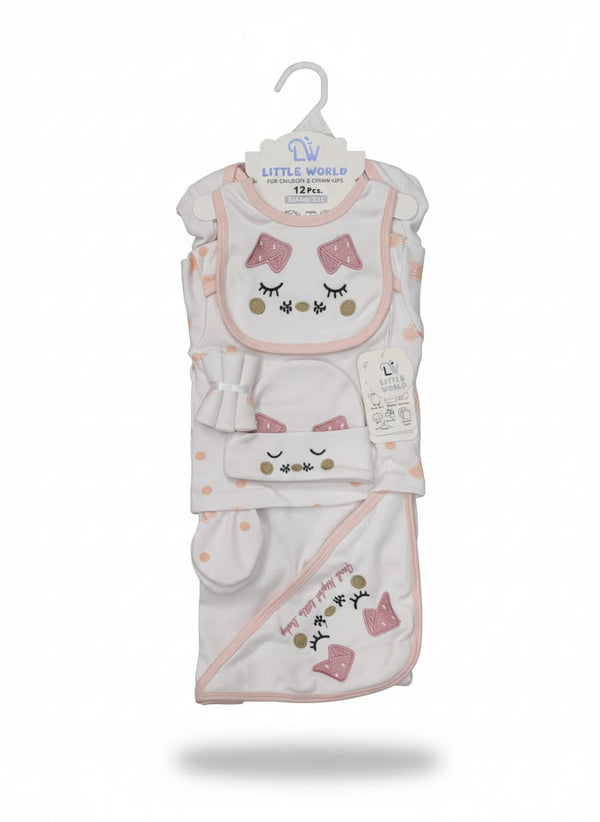 Little Star Newborn Baby 12Pcs Warm Gift Set Bunny Pink