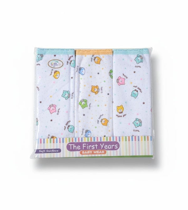 Little Star Baby 3Pcs Face Towels White