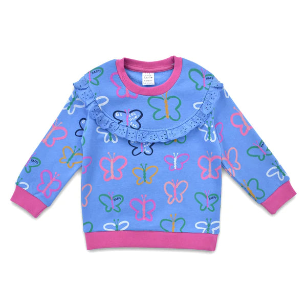 Cuddle & Cradle Girls Fleece Sweatshirt - Butterflies