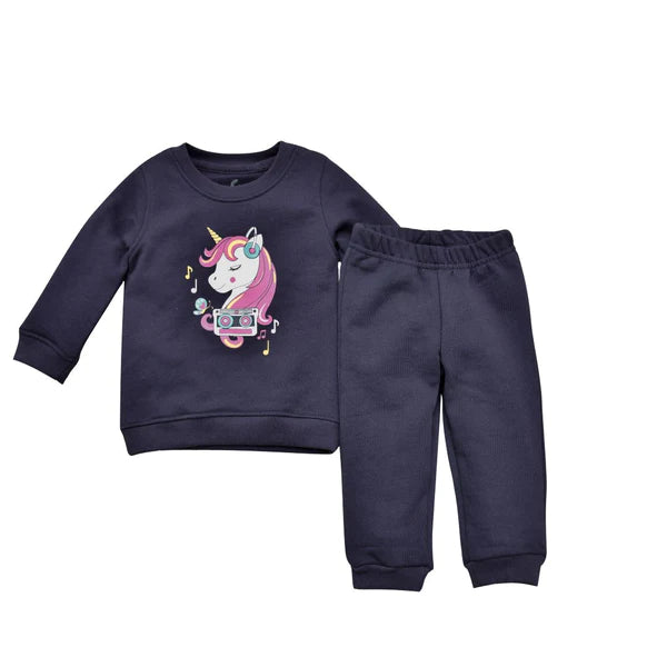 Cuddle & Cradle Crew Neck Sweatshirt And Pajama - Music Unicorn