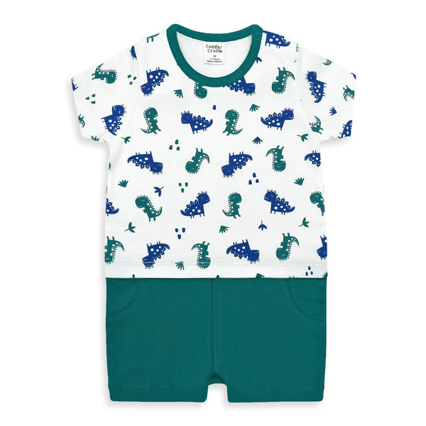 Cuddle & Cradle Half Length Romper - Dino Series - 002