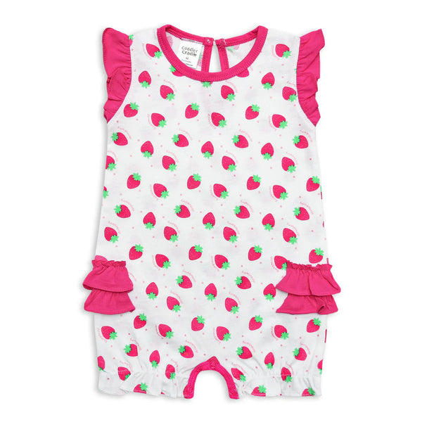 Cuddle & Cradle Girls Romper - Strawberries