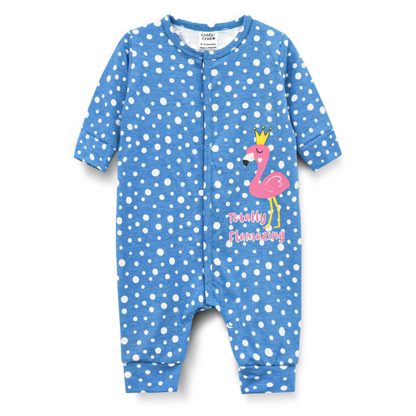 Cuddle & Cradle Baby Full Length Romper (Flamingo - 001) - 9-12 M