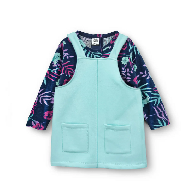 Cuddle & Cradle Girls Fleece Frock & Shirt Set (Mint - 002) - 4-5 Y