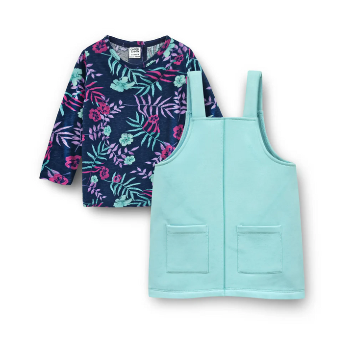 Cuddle & Cradle Girls Fleece Frock & Shirt Set (Mint - 002) - 4-5 Y