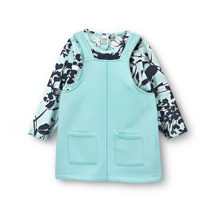 Cuddle & Cradle Girls Fleece Frock & Shirt Set (Mint - 001) - 4-5 Y