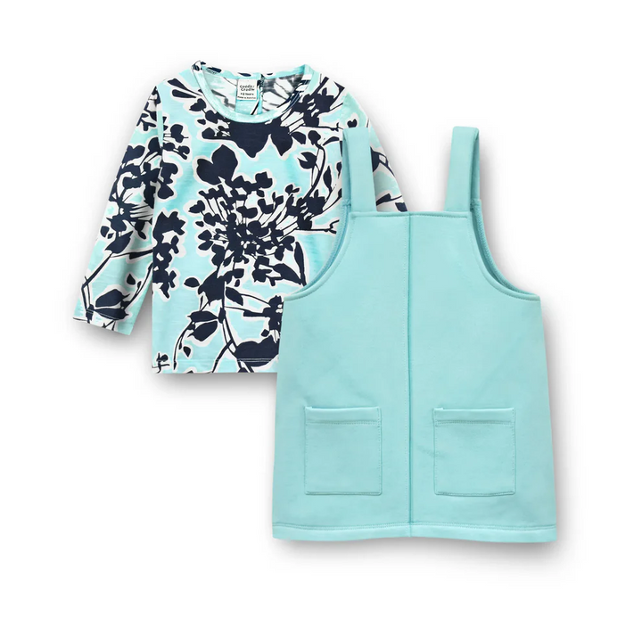 Cuddle & Cradle Girls Fleece Frock & Shirt Set (Mint - 001) - 4-5 Y