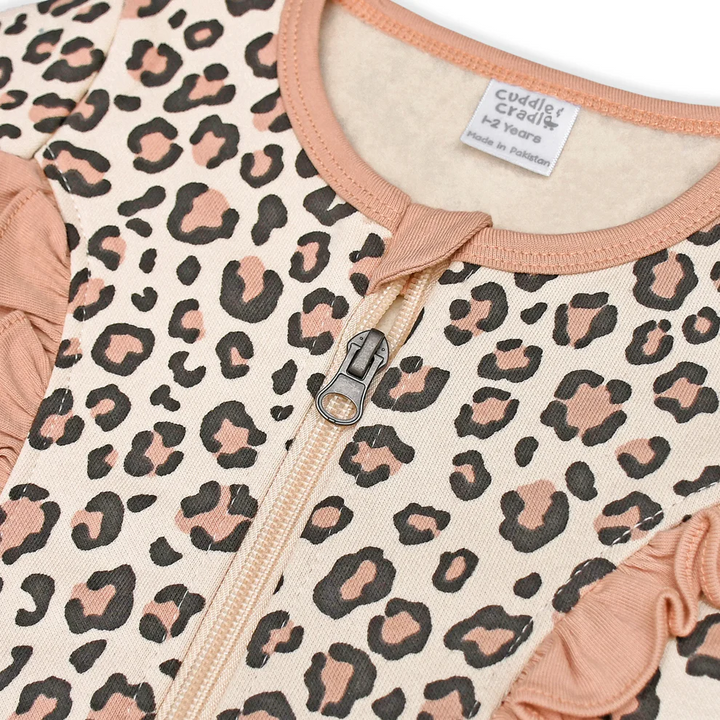 Cuddle & Cradle Zipper Sweatshirt & Trouser Set (Animal print) - 4-5 Y