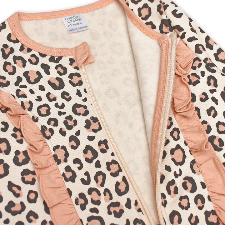 Cuddle & Cradle Zipper Sweatshirt & Trouser Set (Animal print) - 4-5 Y