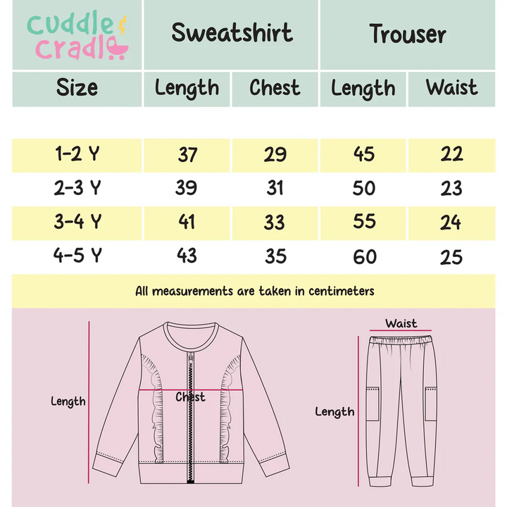 Cuddle & Cradle Zipper Sweatshirt & Trouser Set (Animal print) - 4-5 Y