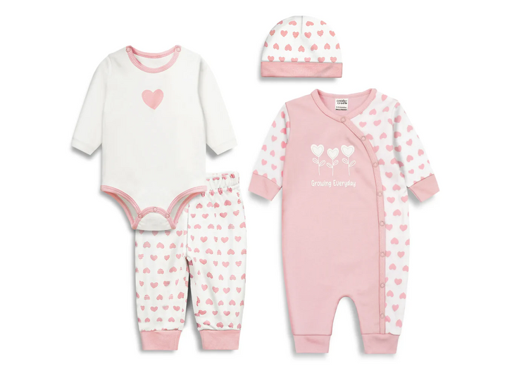 Cuddle & Cradle Baby Girl Set of 4 (Hearts) - 9-12 M