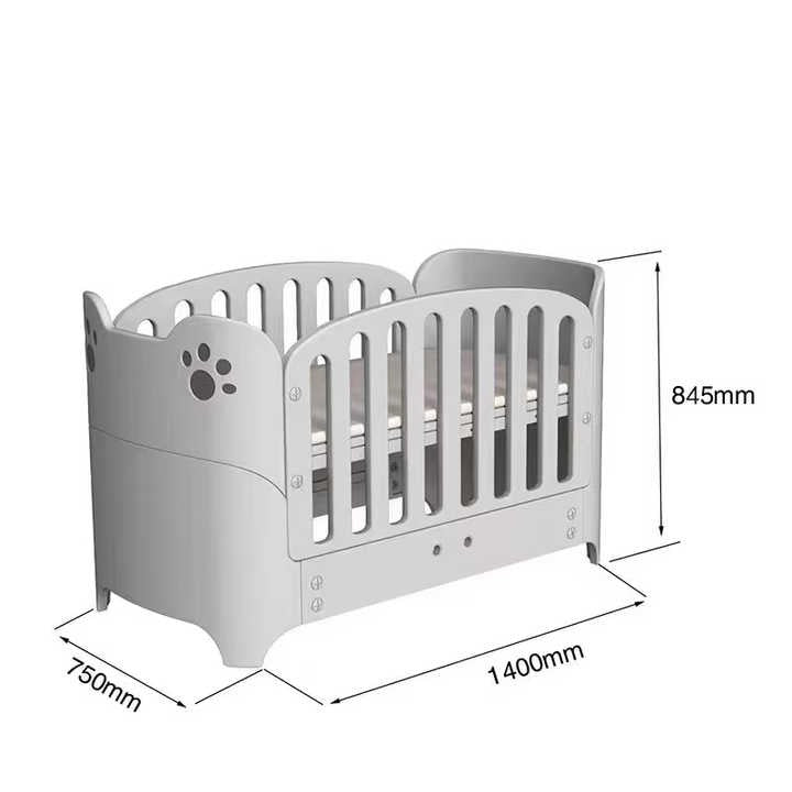 Infantes Baby Fiber & Wooden Cot Grey