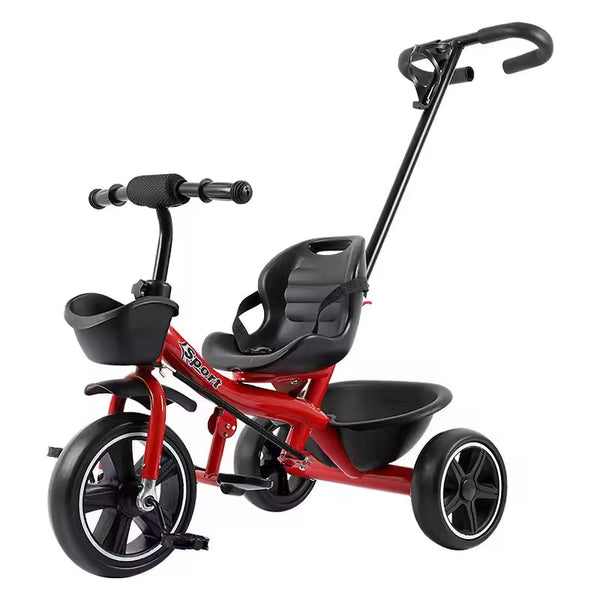 Infantes Children'S Pedal Hand Push Tricycle Red