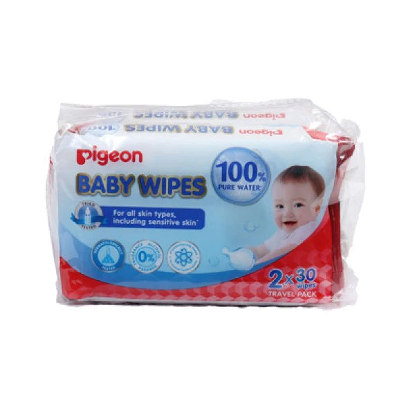 Pigeon Baby Wipes 30X2 60 Sheets 100% Pure
