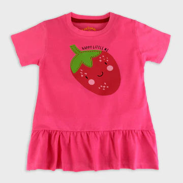 Tiny Trendz Happy Strawberry Dress Pink