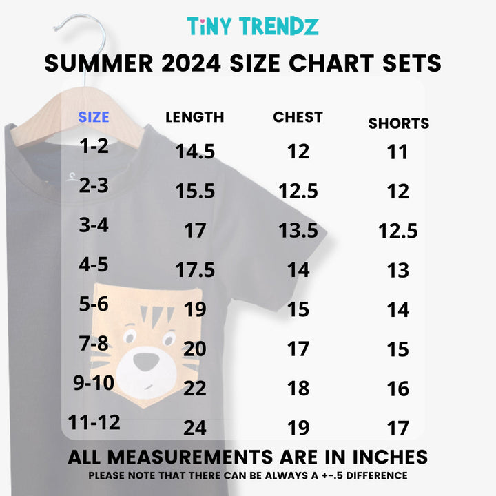Tiny Trendz Kids Sunny Summer Doodles Shorts & Tee Set Peach