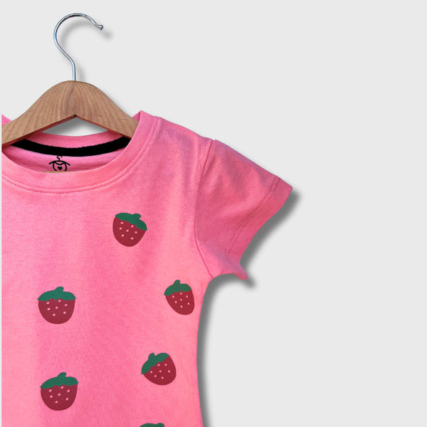 Tiny Trendz Kids Sweet Strawberry Delight Top Bubblegum Pink