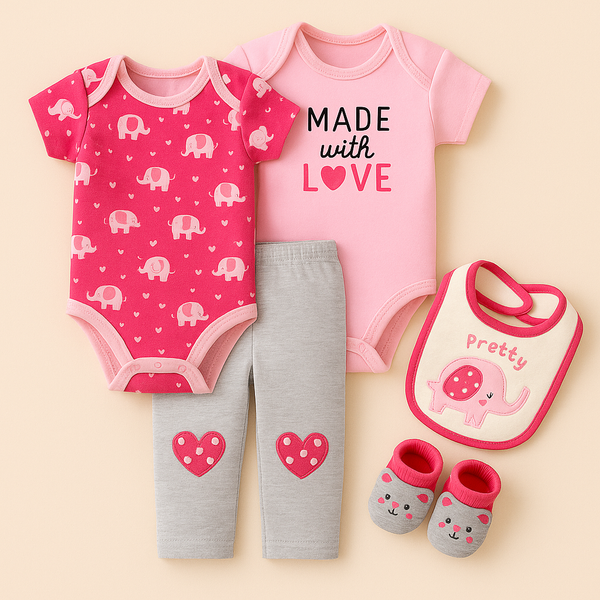 Baby 6Pcs Gift Set Love Pink - Sunshine