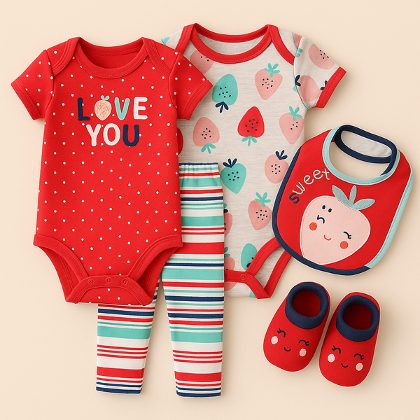 Baby 6Pcs Gift Set Strawberry Red - Sunshine