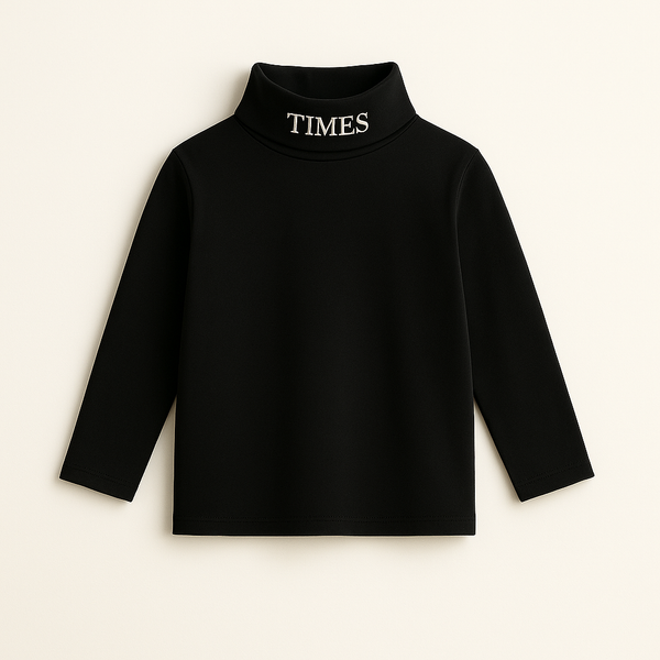 Kids Premium Mock Neck Black - Sunshine