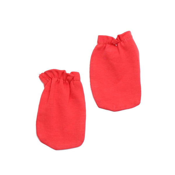 The Nest Plain Red Baby Mittens