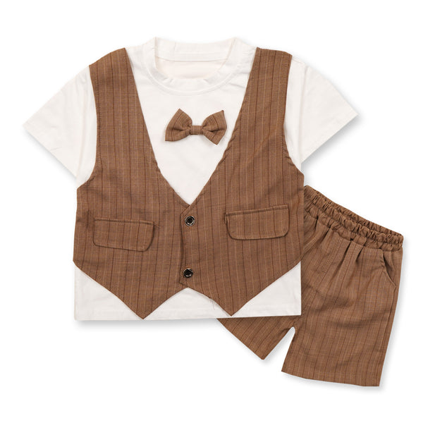 Kids T-Shirt & Short Set Brown - Sunshine