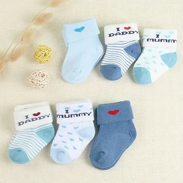 Baby 3 Pairs Socks Set Multicolor (0-6 Months) - Sunshine