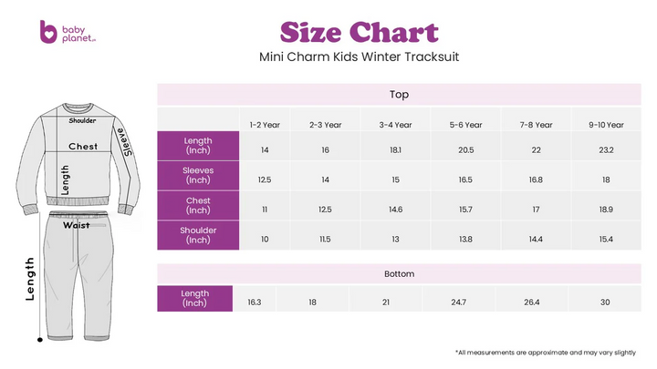 MINI CHARM GIRLS TRACKSUIT BONJOUR DARK  MAROON 9-10Y