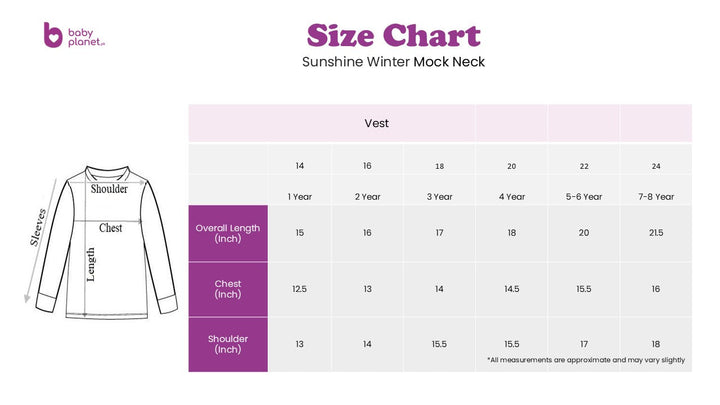 SUNSHINE KIDS WINTER MOCK NECK STRIPES BLACK & WHITE 24 7-8Y (SW)