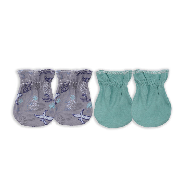 Baby Mittens Set Pack Of 2 Grey Kangaroo - Sunshine